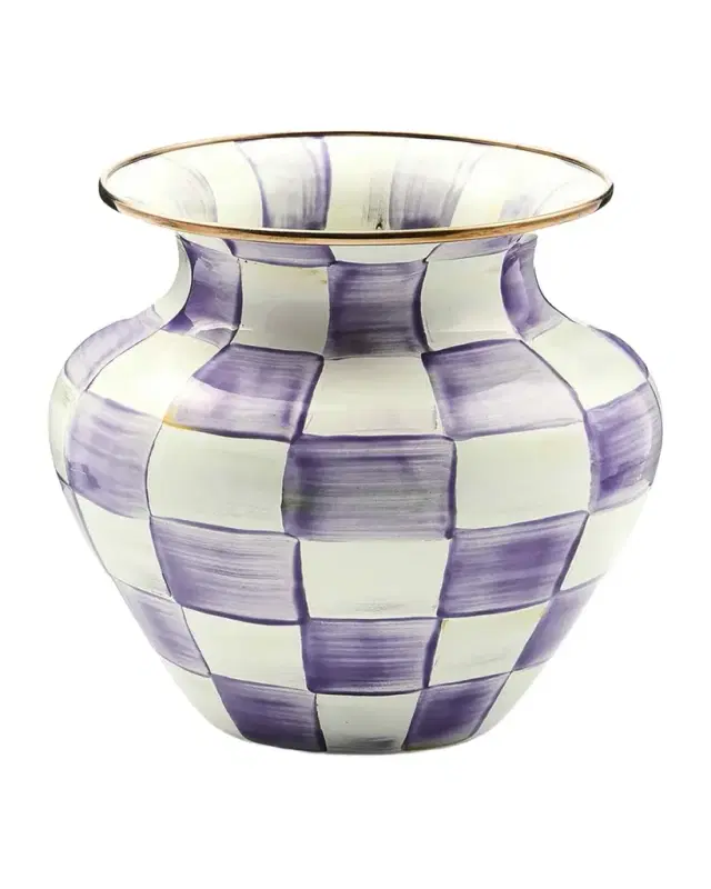 MacKenzie-Childs Violet Check Large Vase