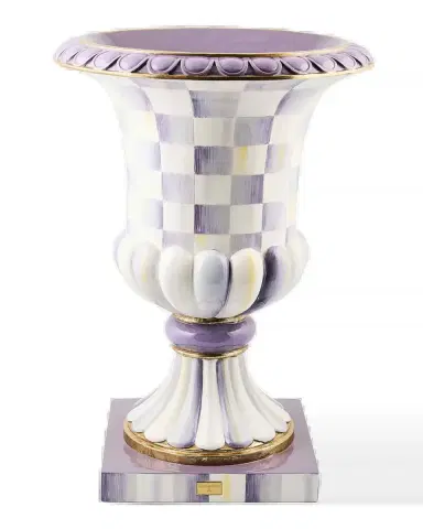 MacKenzie-Childs Violet Check Pedestal Urn | Thumbnail 2