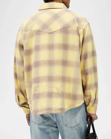 Represent Men's Vintage Flannel Snap-Front Shirt | Thumbnail 3
