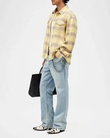 Represent Men's Vintage Flannel Snap-Front Shirt | Thumbnail 7