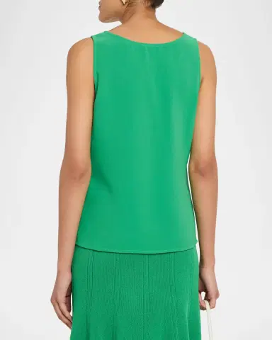 Misook Scoop-Neck Crepe De Chine Tank | Thumbnail 2 Misook Scoop-Neck Crepe De Chine Tank | Thumbnail 2