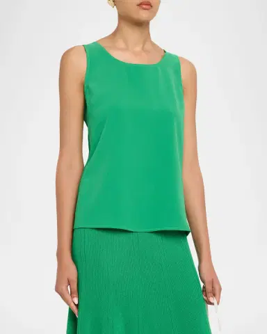 Misook Scoop-Neck Crepe De Chine Tank | Thumbnail 3 Misook Scoop-Neck Crepe De Chine Tank | Thumbnail 3
