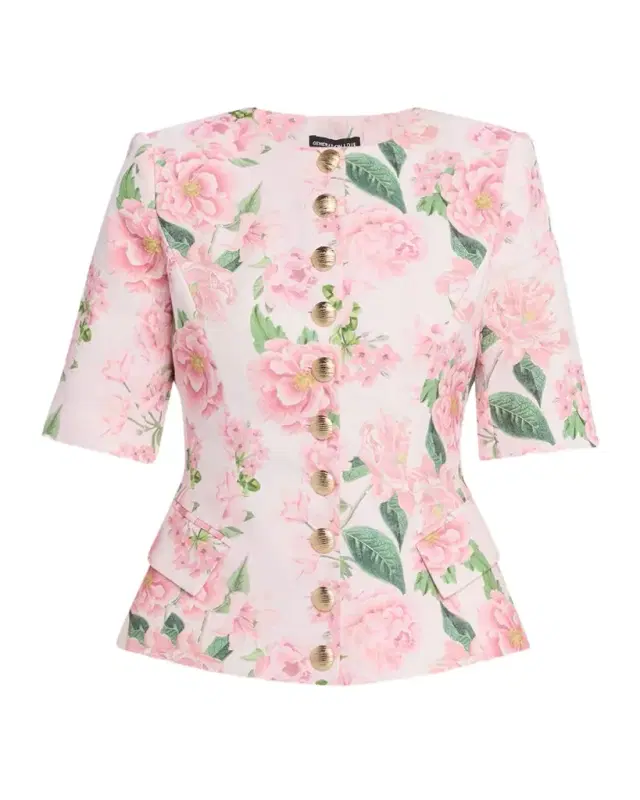 Adriana Floral Short-Sleeve Jacket