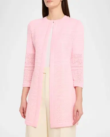 Misook Heritage 3/4-Sleeve Lace Knit Jacket | Thumbnail 4