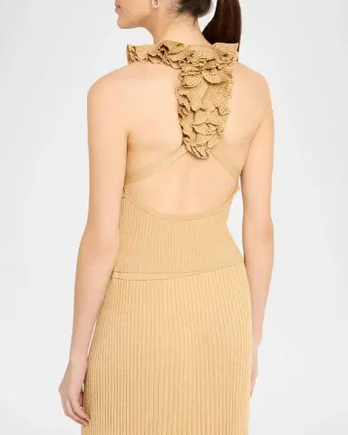 Zimmermann Luna Metallic Ruffled Tank Top | Thumbnail 3