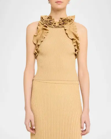 Zimmermann Luna Metallic Ruffled Tank Top | Thumbnail 4