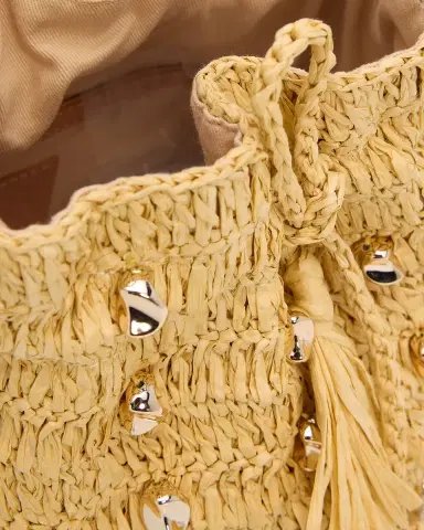 BTB Los Angeles Gaila Studded Raffia Bucket Bag | Thumbnail 6 BTB Los Angeles Gaila Studded Raffia Bucket Bag | Thumbnail 6