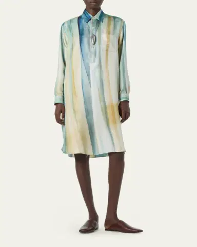 Loro Piana Kailee Abstract-Print Silk Twill Shirtdress | Thumbnail 2