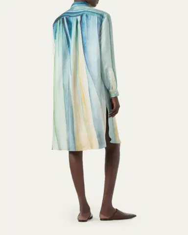 Loro Piana Kailee Abstract-Print Silk Twill Shirtdress | Thumbnail 3