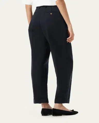 Loro Piana Cale Linen Straight-Leg Ankle Trousers | Thumbnail 3