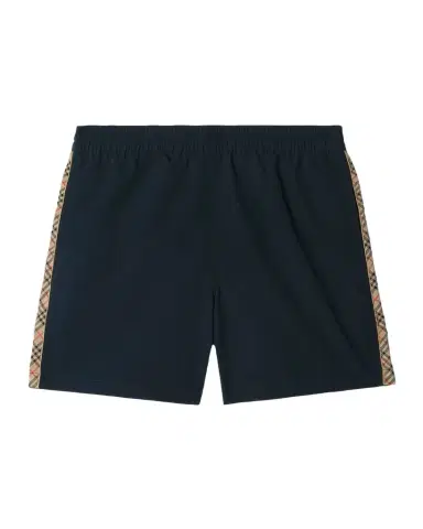 Burberry Men's Nylon Check-Trim Swim Trunks | Thumbnail 1