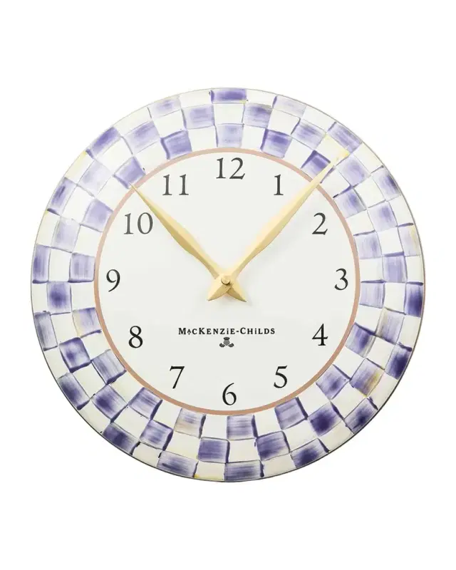 MacKenzie-Childs Violet Check Wall Clock