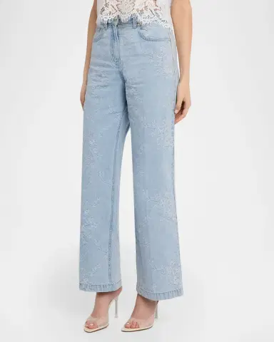 Generation Love Milagro Floral Jacquard Jeans | Thumbnail 4 Generation Love Milagro Floral Jacquard Jeans | Thumbnail 4