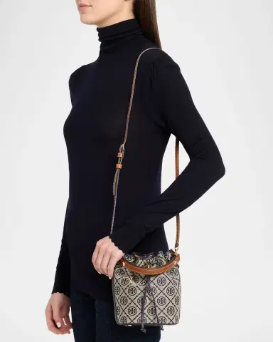 Tory Burch T Monogram Mini Jacquard Bucket Bag | Thumbnail 2 Tory Burch T Monogram Mini Jacquard Bucket Bag | Thumbnail 2