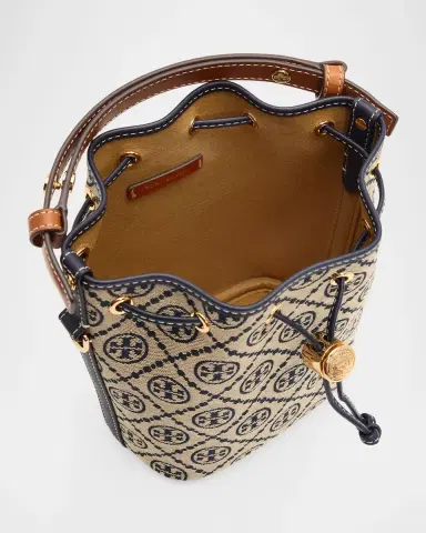 Tory Burch T Monogram Mini Jacquard Bucket Bag | Thumbnail 4 Tory Burch T Monogram Mini Jacquard Bucket Bag | Thumbnail 4