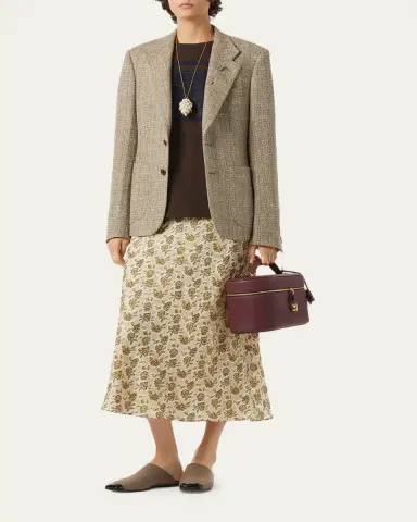 Loro Piana Simona Floral Silk Fil Coupé Midi Skirt | Thumbnail 2 Loro Piana Simona Floral Silk Fil Coupé Midi Skirt | Thumbnail 2