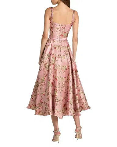 Mac Duggal Floral Brocade A-Line Midi-Dress | Thumbnail 1 Mac Duggal Floral Brocade A-Line Midi-Dress | Thumbnail 1