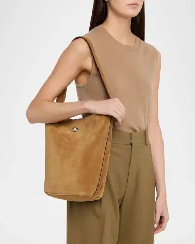 Tory Burch Turn-Lock Suede Bucket Bag | Thumbnail 2 Tory Burch Turn-Lock Suede Bucket Bag | Thumbnail 2
