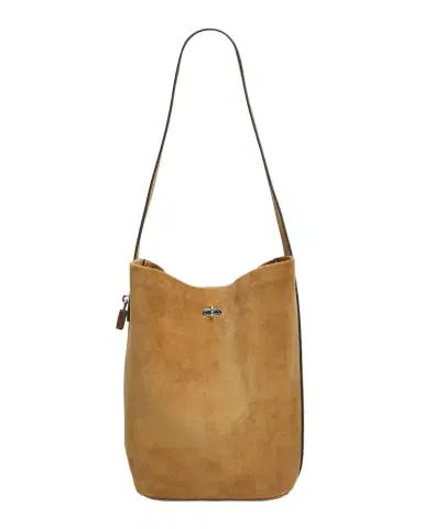 Tory Burch Turn-Lock Suede Bucket Bag | Thumbnail 1 Tory Burch Turn-Lock Suede Bucket Bag | Thumbnail 1