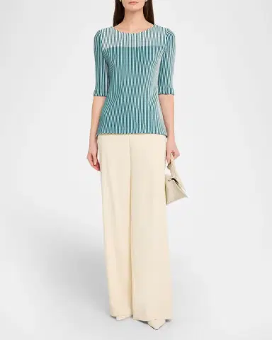 Misook Two-Tone Striped Knit Tunic | Thumbnail 2 Misook Two-Tone Striped Knit Tunic | Thumbnail 2