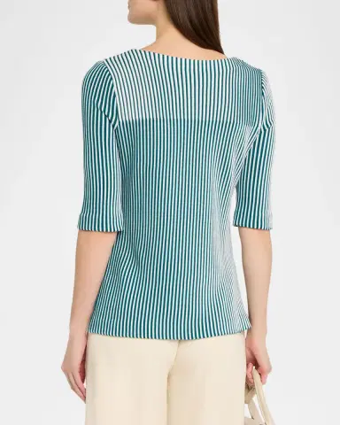 Misook Two-Tone Striped Knit Tunic | Thumbnail 3 Misook Two-Tone Striped Knit Tunic | Thumbnail 3