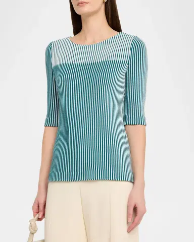 Misook Two-Tone Striped Knit Tunic | Thumbnail 4 Misook Two-Tone Striped Knit Tunic | Thumbnail 4