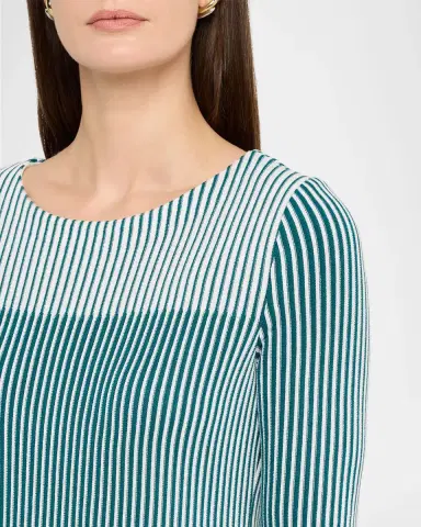 Misook Two-Tone Striped Knit Tunic | Thumbnail 5 Misook Two-Tone Striped Knit Tunic | Thumbnail 5