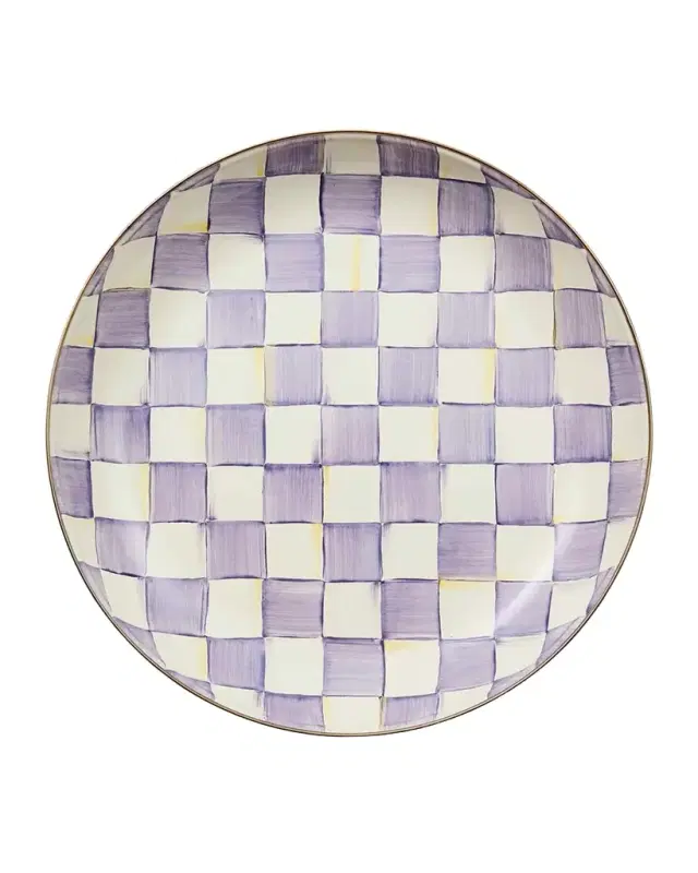 MacKenzie-Childs Violet Check Abundant Bowl
