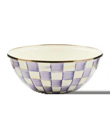 MacKenzie-Childs Violet Check Medium Everyday Bowl | Thumbnail 2 MacKenzie-Childs Violet Check Medium Everyday Bowl | Thumbnail 2