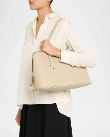 Tory Burch Lock Pebbled Leather Satchel | Thumbnail 2