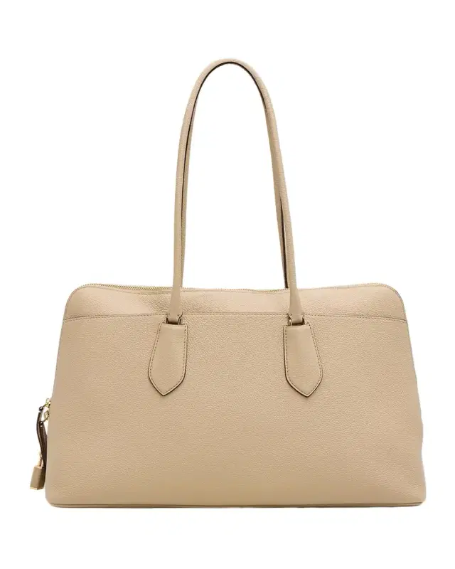 Tory Burch Lock Pebbled Leather Satchel