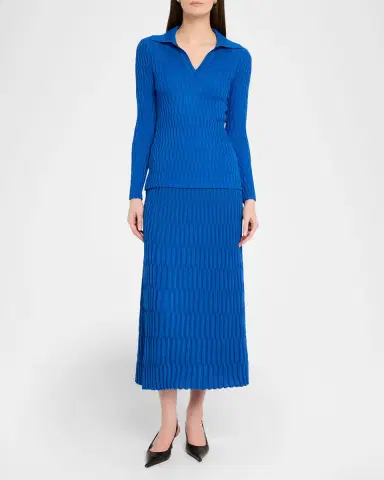 Misook Raised Geometric Soft Knit Maxi Skirt | Thumbnail 2 Misook Raised Geometric Soft Knit Maxi Skirt | Thumbnail 2