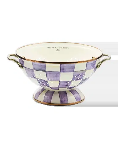 MacKenzie-Childs Violet Check Large Colander | Thumbnail 2