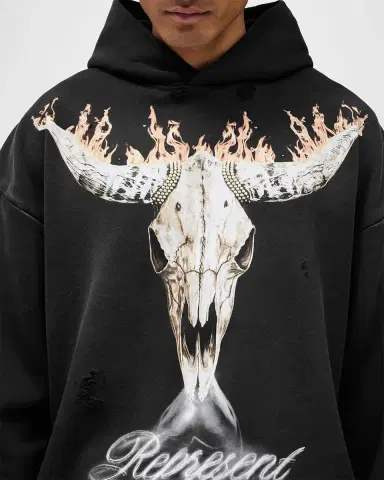 Represent Men's British Cowboys Distressed Hoodie | Thumbnail 8