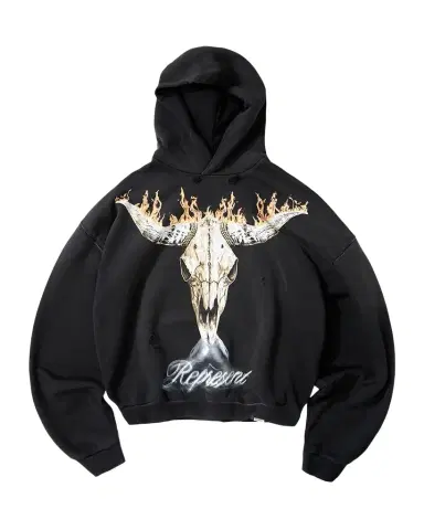 Represent Men's British Cowboys Distressed Hoodie | Thumbnail 1