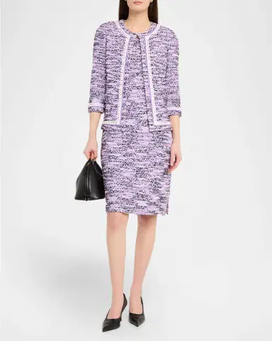 Misook Heritage Lace-Trim Tweed Jacket | Thumbnail 2