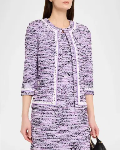 Misook Heritage Lace-Trim Tweed Jacket | Thumbnail 4