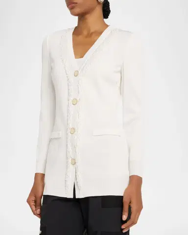 Misook Heritage Bead-Trim Flat Knit Cardigan | Thumbnail 4 Misook Heritage Bead-Trim Flat Knit Cardigan | Thumbnail 4