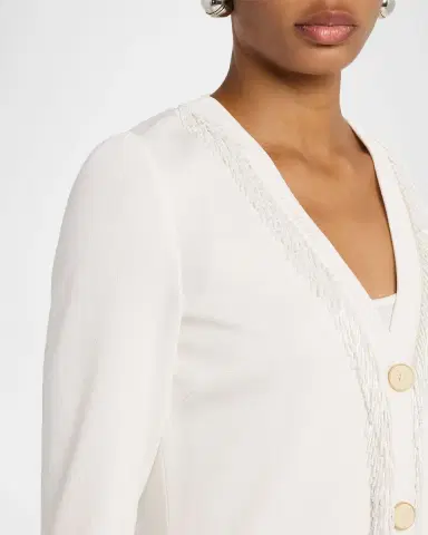 Misook Heritage Bead-Trim Flat Knit Cardigan | Thumbnail 5 Misook Heritage Bead-Trim Flat Knit Cardigan | Thumbnail 5