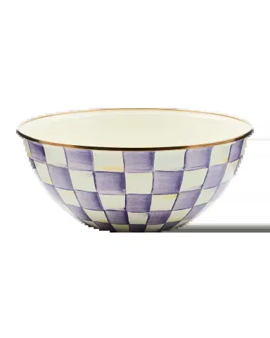 MacKenzie-Childs Violet Check Large Everyday Bowl | Thumbnail 2 MacKenzie-Childs Violet Check Large Everyday Bowl | Thumbnail 2