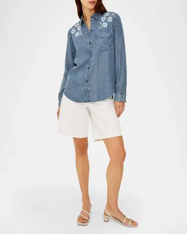 Rails Ingrid Flower-Embroidered Denim Shirt | Thumbnail 2 Rails Ingrid Flower-Embroidered Denim Shirt | Thumbnail 2