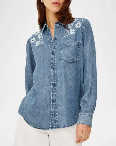Rails Ingrid Flower-Embroidered Denim Shirt | Thumbnail 4 Rails Ingrid Flower-Embroidered Denim Shirt | Thumbnail 4