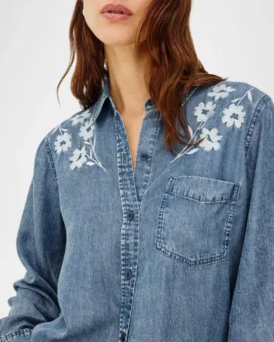 Rails Ingrid Flower-Embroidered Denim Shirt | Thumbnail 6 Rails Ingrid Flower-Embroidered Denim Shirt | Thumbnail 6