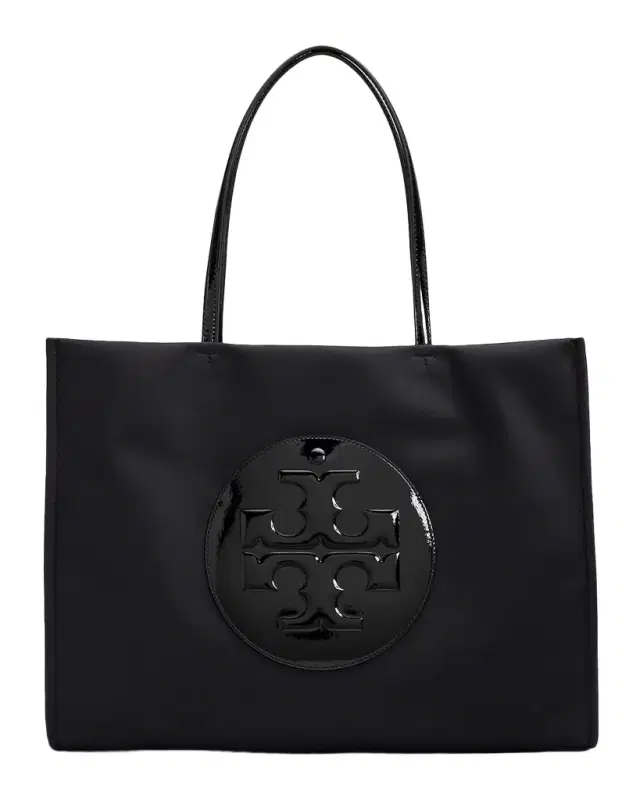 Tory Burch Ella Logo Patch Patent Tote Bag