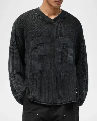 Represent Men's Knitted Varsity Long-Sleeve Jersey Shirt | Thumbnail 4