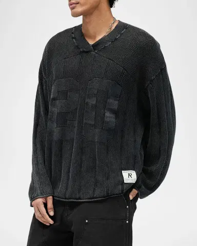 Represent Men's Knitted Varsity Long-Sleeve Jersey Shirt | Thumbnail 6