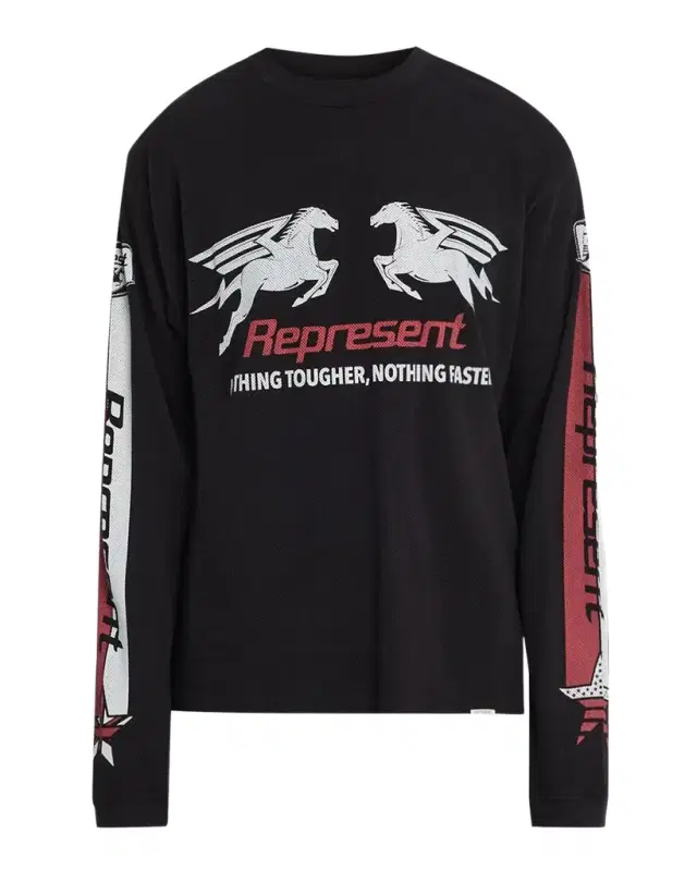 Represent Men's Mesh Pegasus Cotton Long-Sleeve T-Shirt