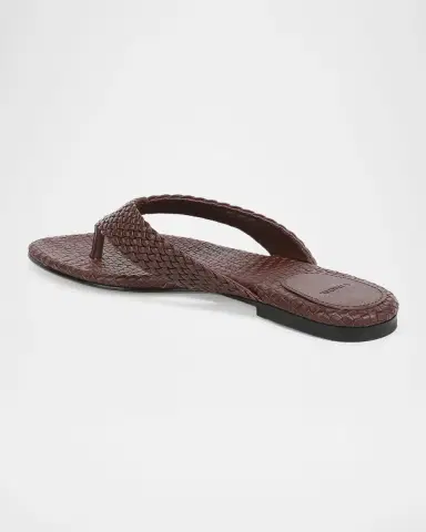 Vince Lotus Woven Leather Flat Thong Sandals | Thumbnail 3