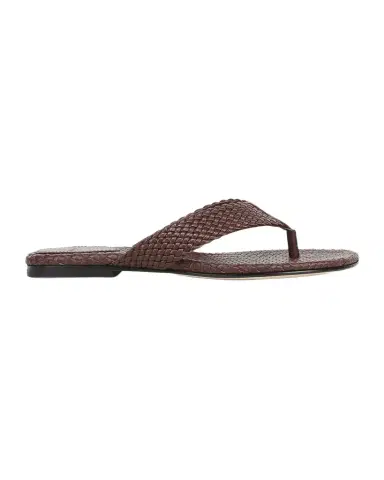 Vince Lotus Woven Leather Flat Thong Sandals | Thumbnail 1