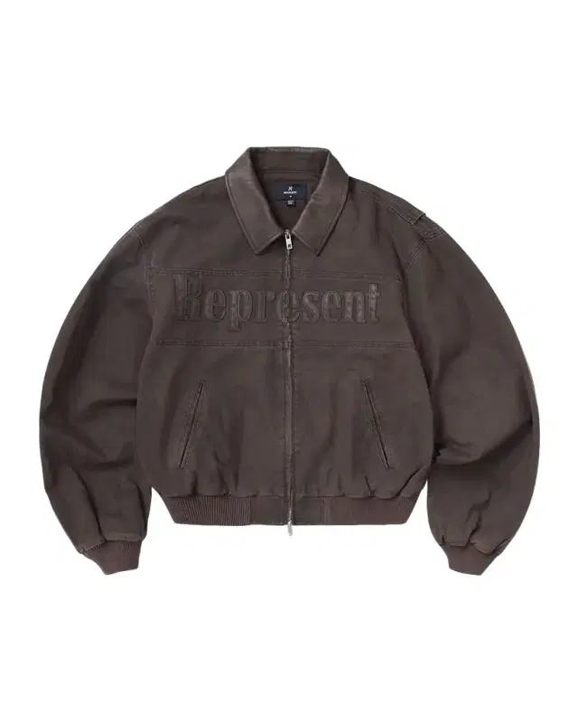 REPRESENT Men 's Roscoe Canvas Bomber Jacket with Faux Leather Trim